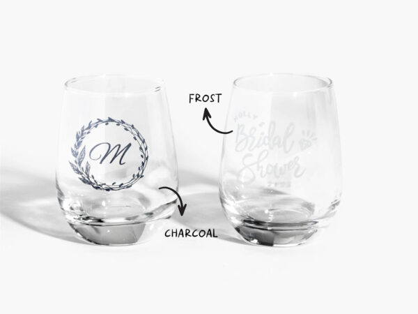 Etched Stemless Wine Glasses - Image 3