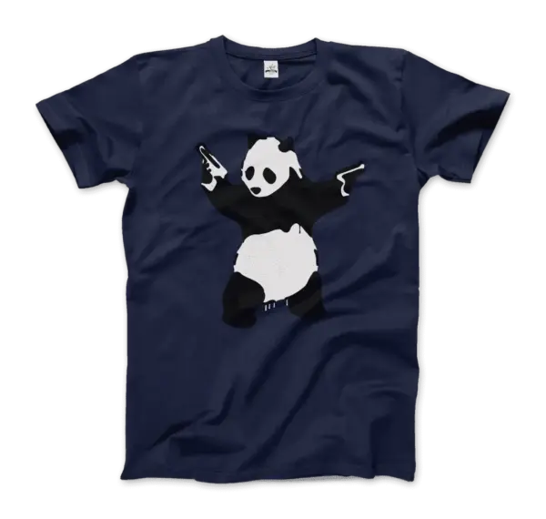Banksy Pandamonium Armed Panda Artwork T-Shirt - Image 4