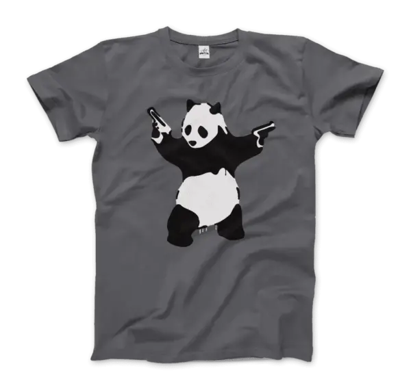 Banksy Pandamonium Armed Panda Artwork T-Shirt - Image 6