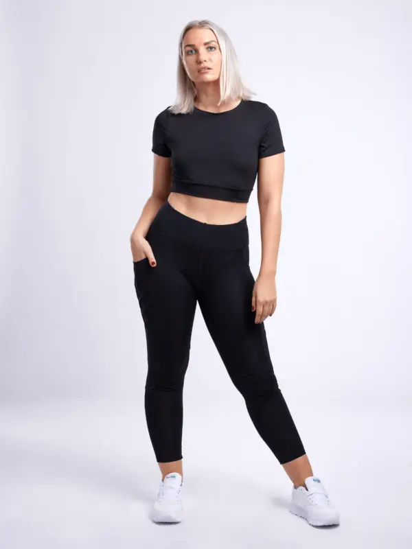 JupiterGear High-Waisted Criss-Cross Training Leggings with Hip Pockets - Image 2
