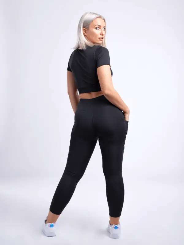 JupiterGear High-Waisted Criss-Cross Training Leggings with Hip Pockets - Image 4