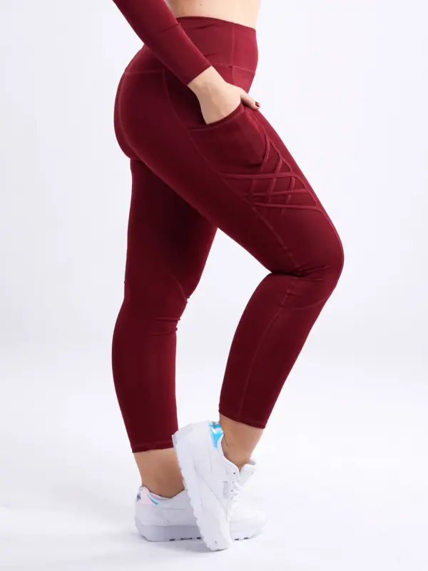 JupiterGear High-Waisted Criss-Cross Training Leggings with Hip Pockets - Image 8