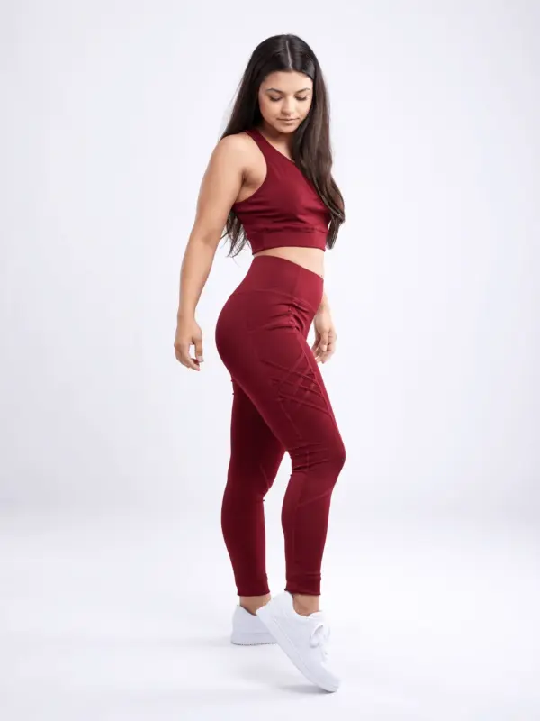 JupiterGear High-Waisted Criss-Cross Training Leggings with Hip Pockets - Image 9