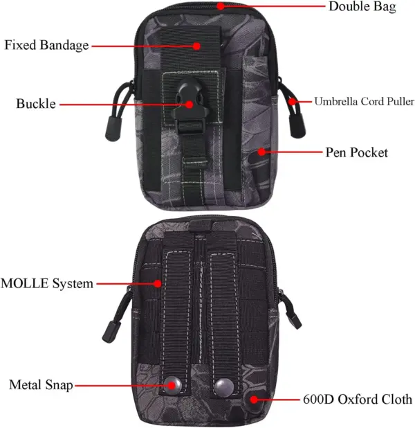 Tactical MOLLE Pouch & Waist Bag for Hiking & Outdoor Activities - Image 54
