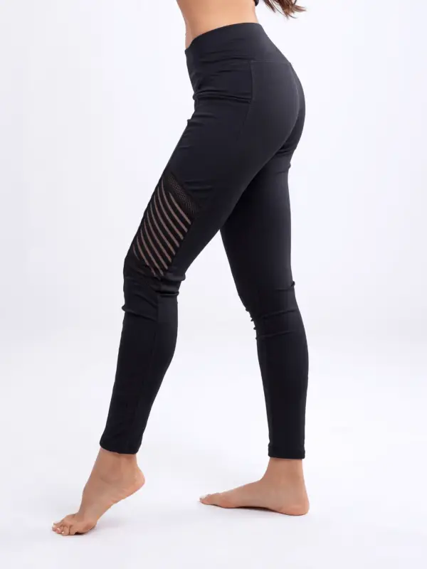 JupiterGear High-Waisted Pilates Leggings with Side Pockets & Mesh Panels - Image 3