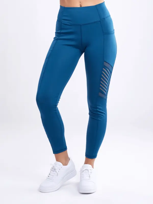 JupiterGear High-Waisted Pilates Leggings with Side Pockets & Mesh Panels - Image 4