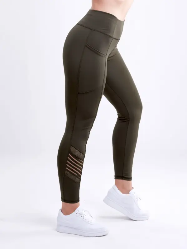 JupiterGear High-Waisted Pilates Leggings with Side Pockets & Mesh Panels - Image 14