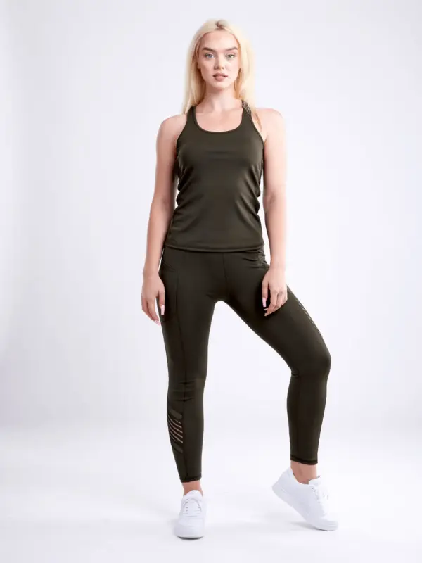 JupiterGear High-Waisted Pilates Leggings with Side Pockets & Mesh Panels - Image 16
