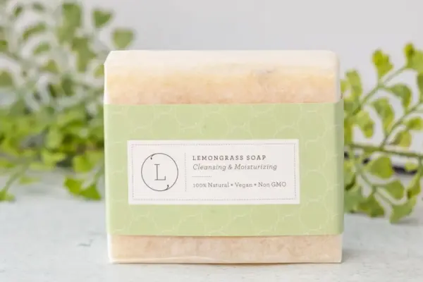 2 x Lemongrass Natural Soap Bar, Handmade Body Soap Gift - Image 3