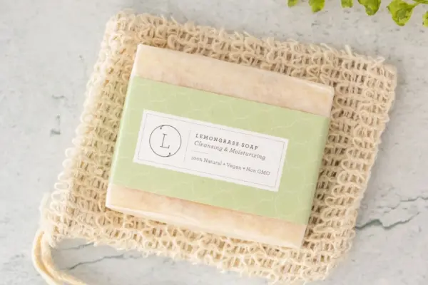 2 x Lemongrass Natural Soap Bar, Handmade Body Soap Gift - Image 6