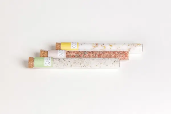 Natural Bath Salts Gift set in 8 Glass Tubes, Luxurious Bath Experience - Image 3