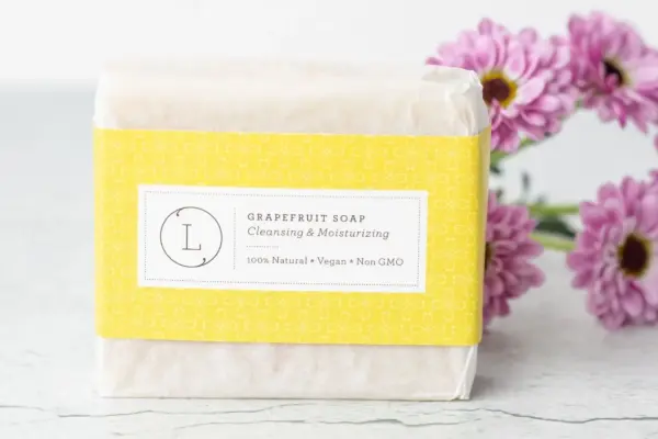 2x Natural Handmade Soap Bar, Pink Grapefruit Soap - Image 4