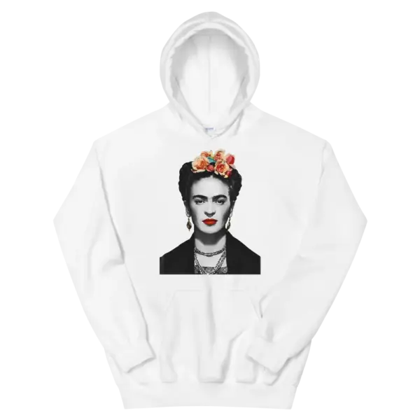 Frida Kahlo With Flowers Poster Artwork Unisex Hoodie - Image 4