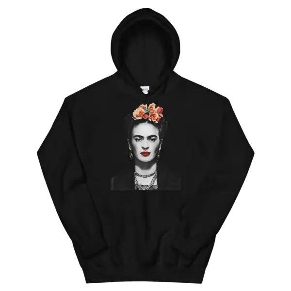 Frida Kahlo With Flowers Poster Artwork Unisex Hoodie - Image 5