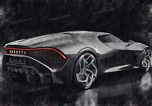 Bugatti Print, La Voiture Noire - Bugatti Art, Bugatti Poster, Bugatti Sketch Art, Bugatti Print, Bugatti Watercolor, La Voiture Noire
