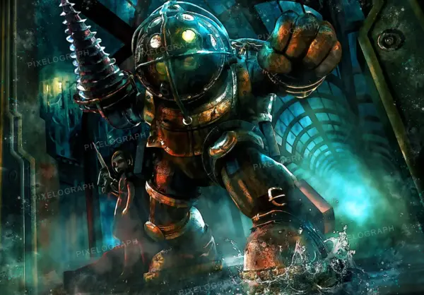 BioShock 2, Big Daddies digital print, Protectors digital, Mister Bubbles Painting, Little Sisters art, Metal Daddies paper print, BioShock