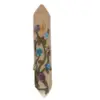 Polymer clay mezuzah 10 cm faux stone with flowers