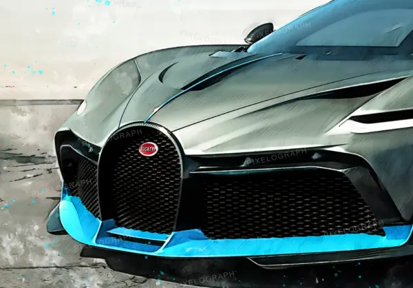 Bugatti Print, Divo - Bugatti Art, Bugatti Poster, Bugatti Sketch Art, Bugatti Print, Bugatti Watercolor, Divo, Bugatti Divo Print, Divo art - Image 2