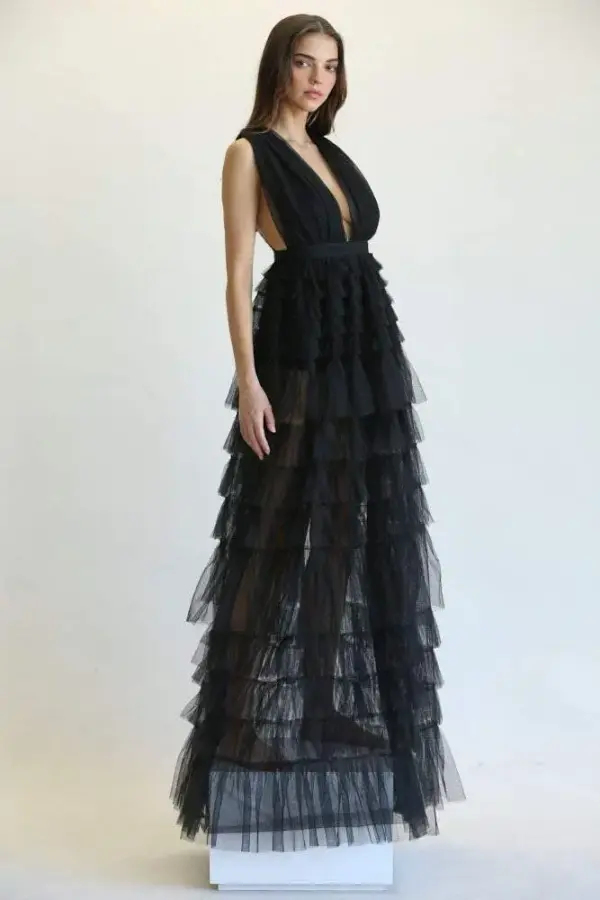 Quanita - Tulle Fabric Dress - Image 2