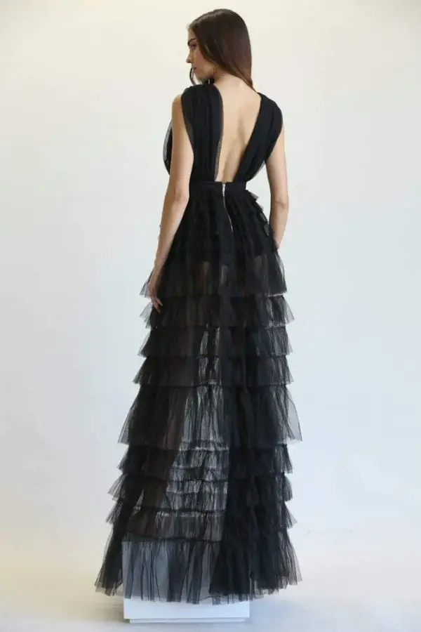 Quanita - Tulle Fabric Dress - Image 3
