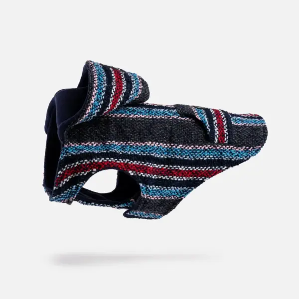 Baja Dog Poncho Warm & Stylish Southwestern-Inspired Jacket with Poop Bag Pocket (Navy) - Image 2