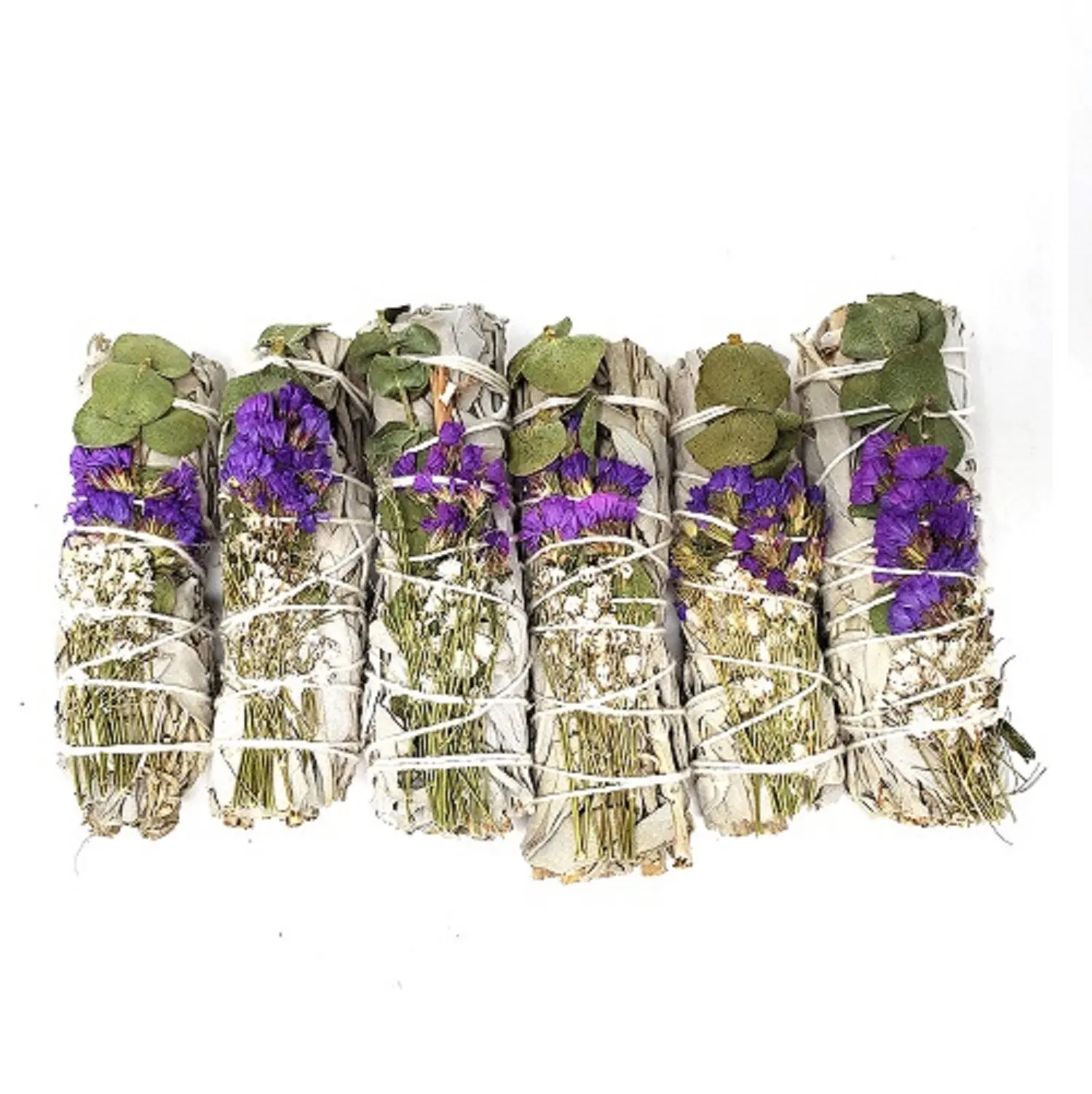 Home fragrance Floral Sage -White Sage, Eucalyptus, Purple Sinuata & Lavender 4"- 1 piece - Image 2