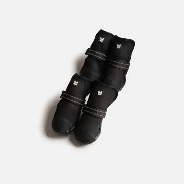 Easy Fit & Anti-Slip Dog Boots Black Neoprene Paw Protection for All Seasons - Image 2