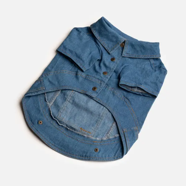 Dusten Denim Dog Jacket Stylish Distressed Jean Jacket with Poop Bag Pocket - Image 4
