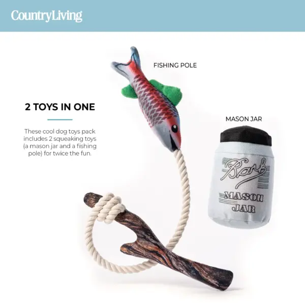 Durable Fish & Mason Jar Dog Toys 2 Pack for Aggressive Chewers - Image 7
