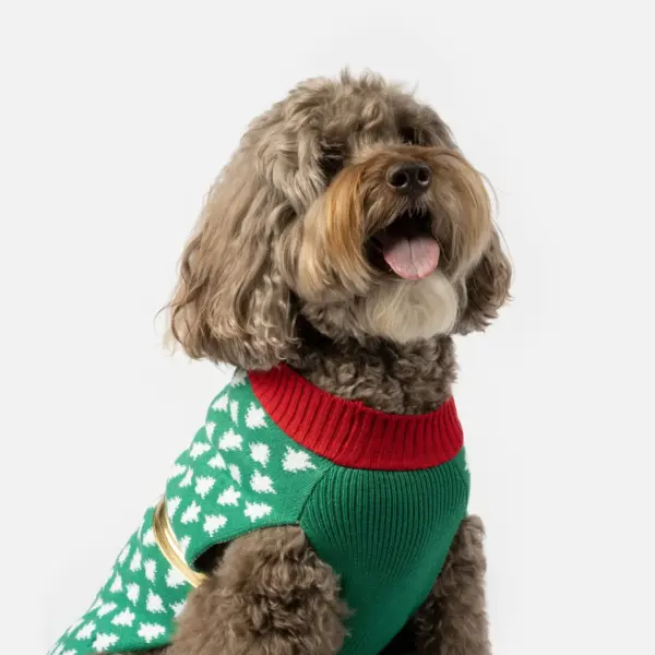Gift Dog Sweater Festive Holiday Knit with Cozy Sherpa Lining - Image 2