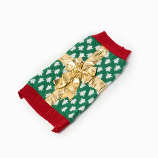 Gift Dog Sweater Festive Holiday Knit with Cozy Sherpa Lining