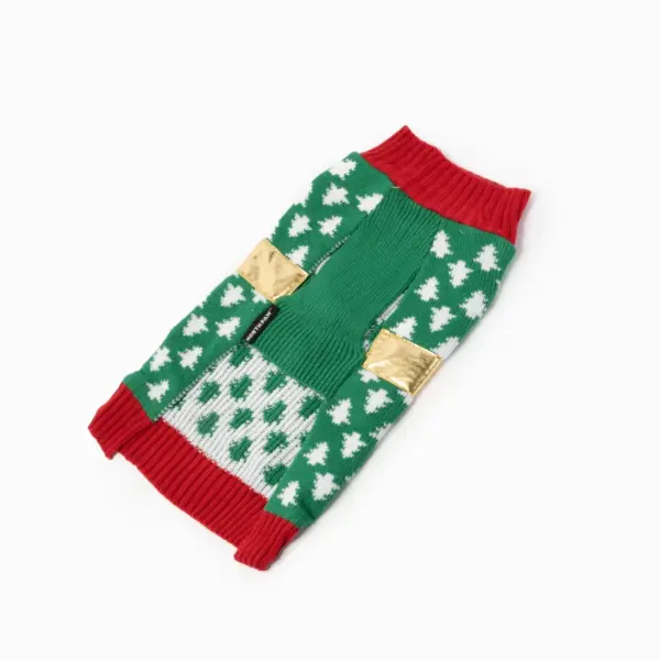 Gift Dog Sweater Festive Holiday Knit with Cozy Sherpa Lining - Image 3