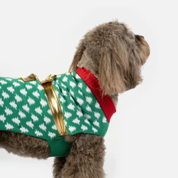 Gift Dog Sweater Festive Holiday Knit with Cozy Sherpa Lining - Image 5