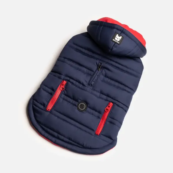 Noah Dog Jacket Quilted Water-Resistant Winter Coat with Harness Access (Blue) - Image 3