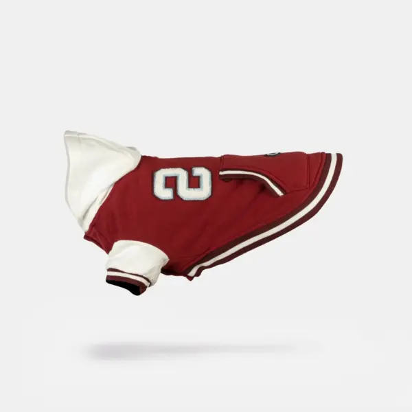 Otis Dog Letterman Jacket Varsity-Inspired Bomber with Hood & Leash Access - Image 5