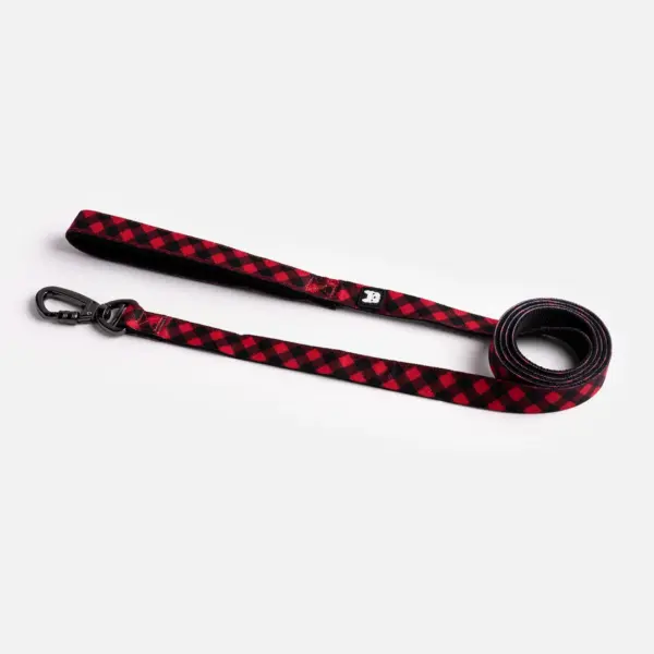 Red Plaid Poplin Dog Leash Stylish, Durable & Secure