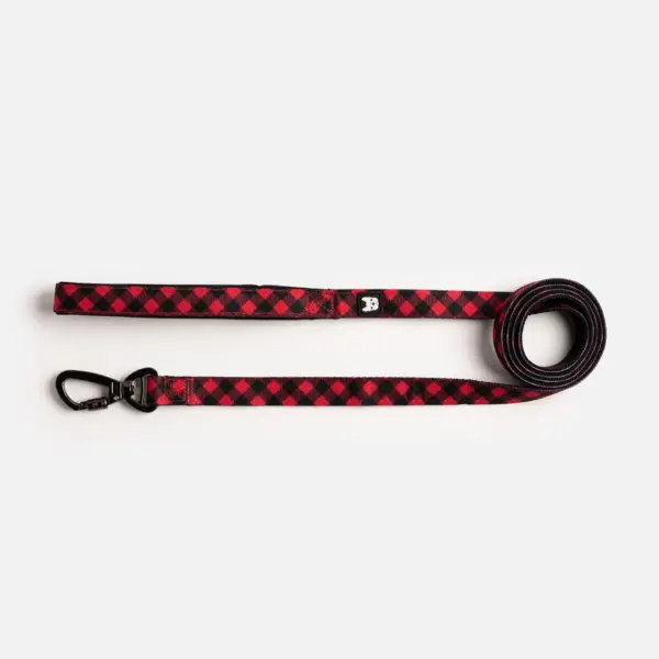 Red Plaid Poplin Dog Leash Stylish, Durable & Secure - Image 5