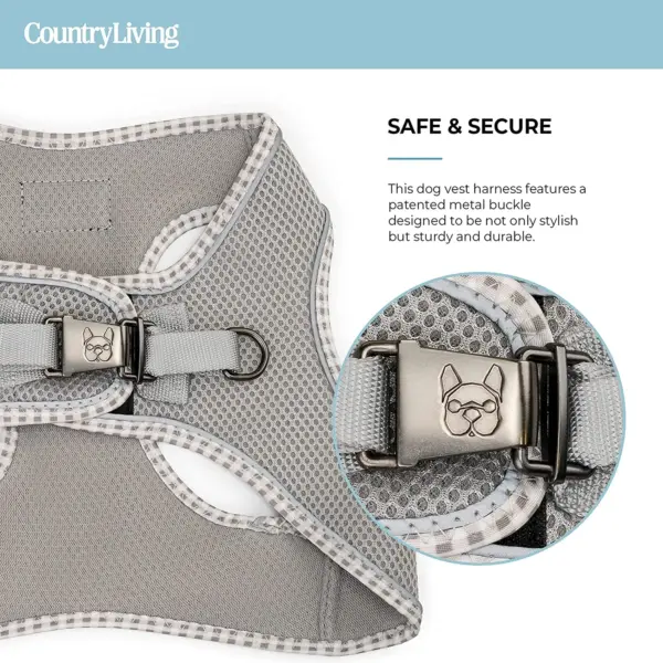Step-In Dog Harness No-Pull Breathable Mesh Vest with Secure Buckle (Grey) - Image 7
