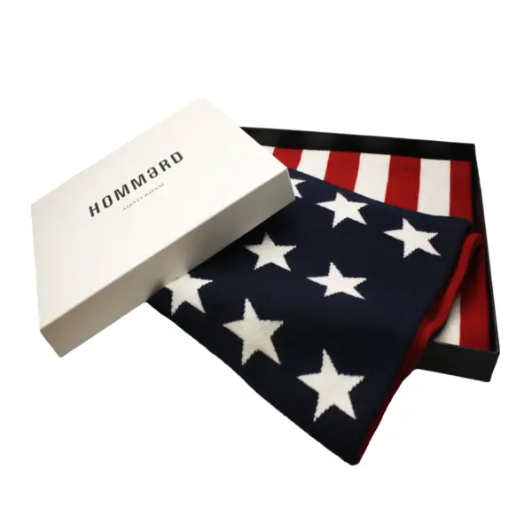 American flag knitted Cashmere Scarf - Image 3