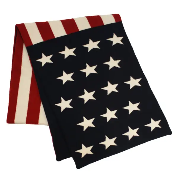 American flag knitted Cashmere Scarf - Image 5