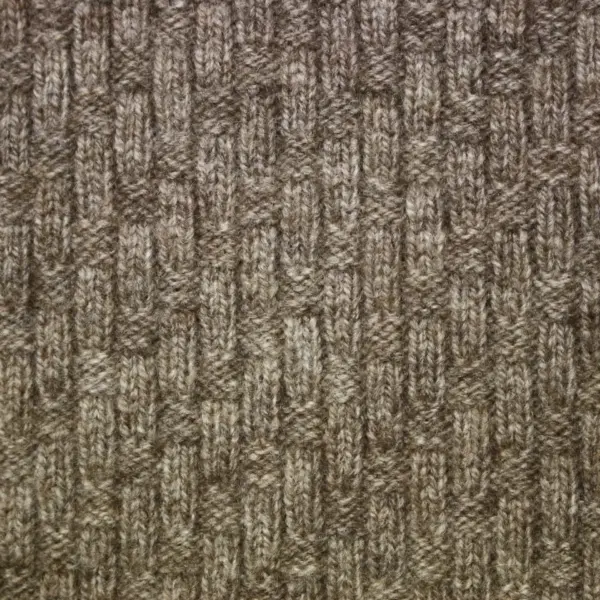 Camel Cashmere Sweater Button Neck Andromeda in Carbon Stitch - Image 2