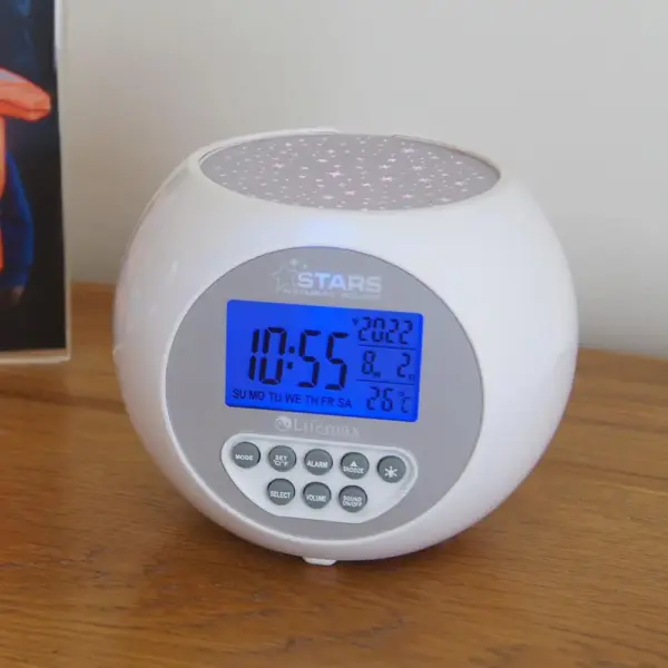 Lifemax Star Projection Sound Machine Clock - Silver - Image 2