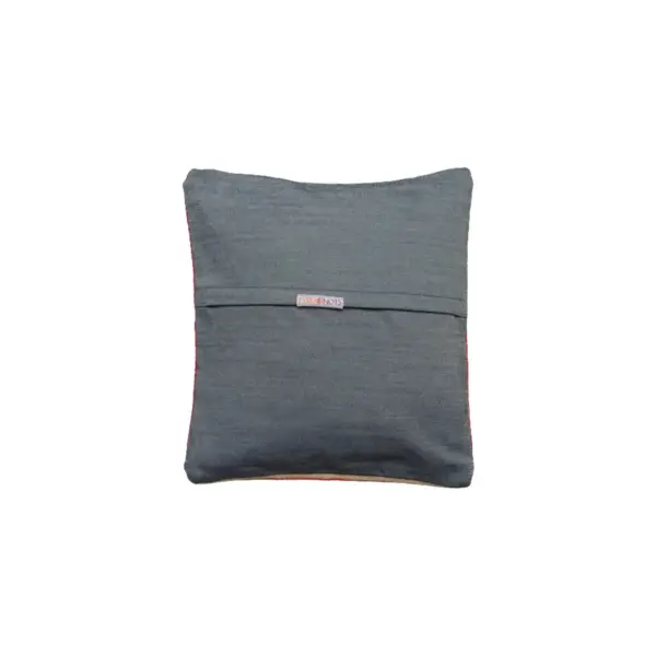 Kilim Handwoven Gray Olive Cushion Cover - Image 4