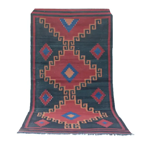 Modern Reddish Grey Kilim Rug - Image 6