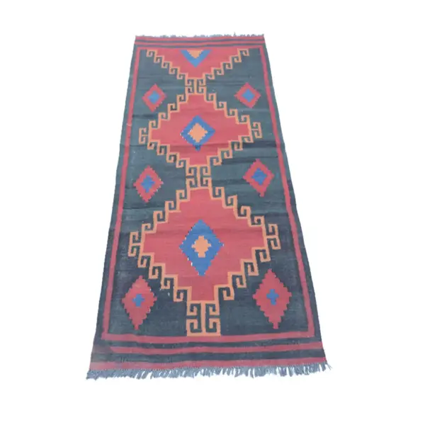 Modern Reddish Grey Kilim Rug - Image 3