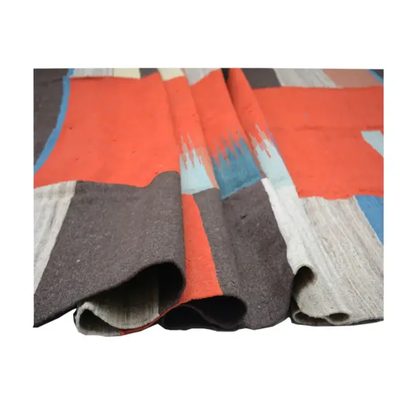 Modern Carmine Pink Kilim Rug - Image 7