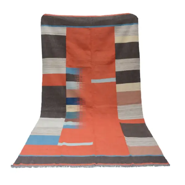 Modern Carmine Pink Kilim Rug - Image 5