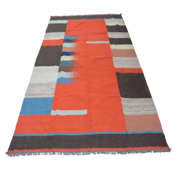 Modern Carmine Pink Kilim Rug - Image 3