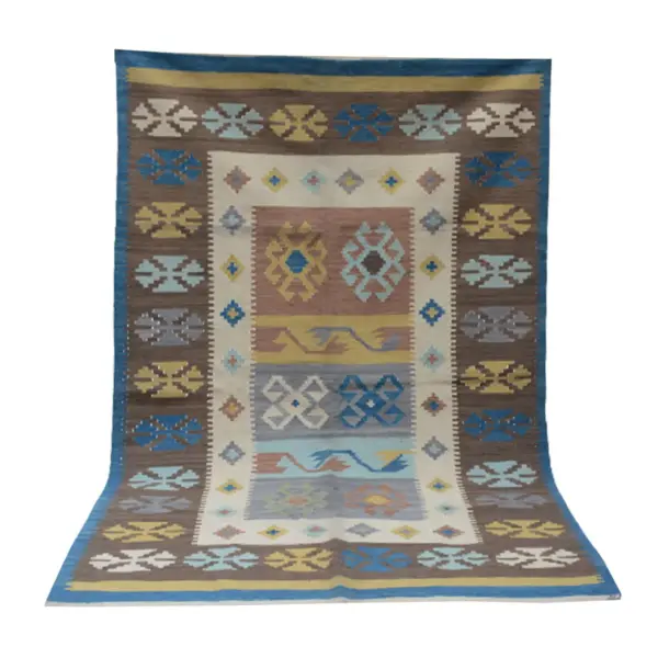 Modern Burly Wood Kilim Rug - Image 8
