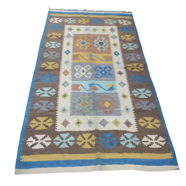 Modern Burly Wood Kilim Rug - Image 3
